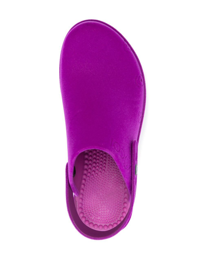 Shop Xocoi Slingback Platform Velvet Mules In Violet