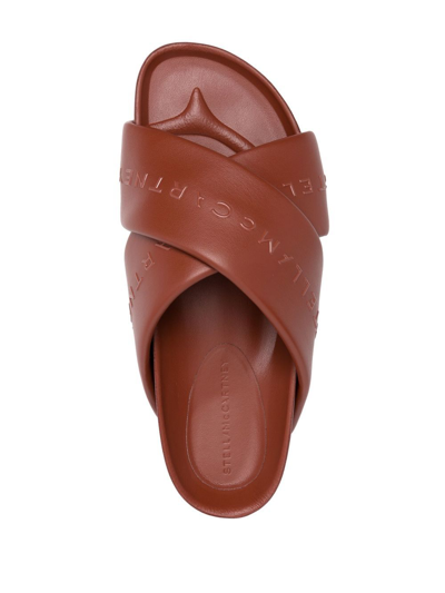 Shop Stella Mccartney Signature Platform Sandals In Brown