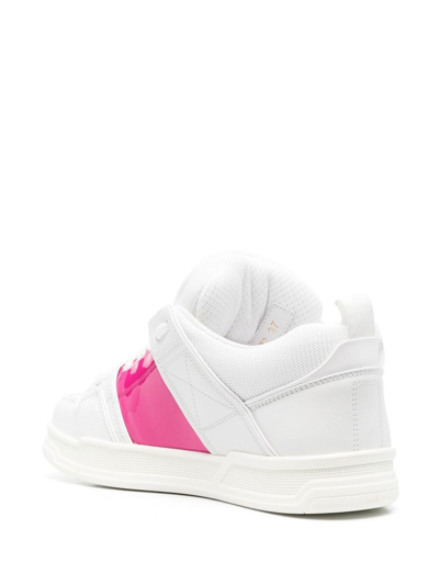 Shop Valentino Open Skate Leather Sneakers In Violet