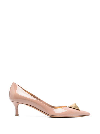 Shop Valentino One Stud Patent Leather Pumps In Pink