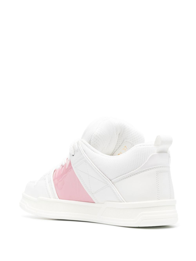 Shop Valentino Open Skate Leather Sneakers In Pink