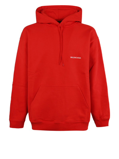 Shop Balenciaga Logo Sweatshirt In Red