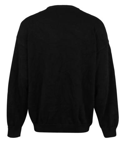 Shop Balenciaga Crew Neck Sweater With Logo In Black