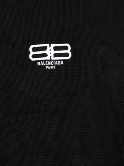 Shop Balenciaga Crew Neck Sweater With Logo In Black