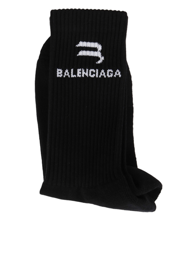 Shop Balenciaga Socks With Logo In Black