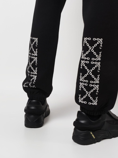 Shop Off-white Printed Cotton Sweatpants