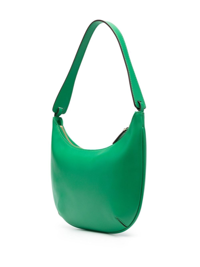 Shop Manu Atelier Manu Mini Hobo Leather Bag In Green