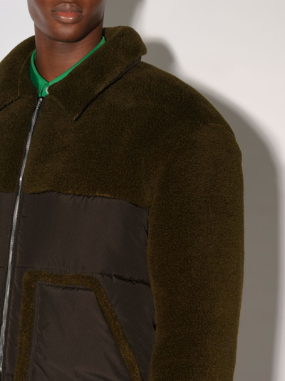 Shop Ambush Teddy-effect Padded Jacket In Green