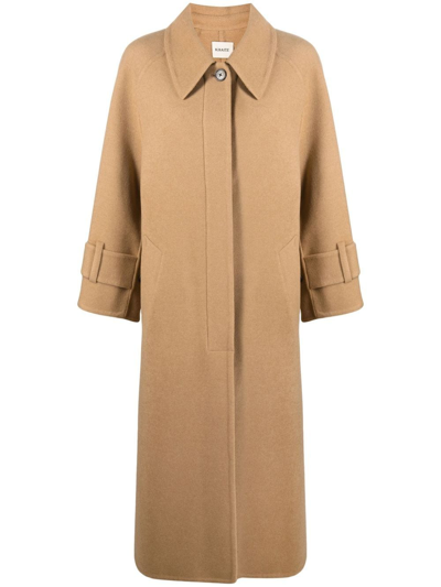 Shop Khaite Phelton Long Coat In Brown