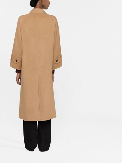 Shop Khaite Phelton Long Coat In Brown