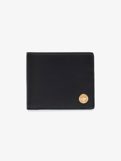 Shop Versace Leather Wallet In Black