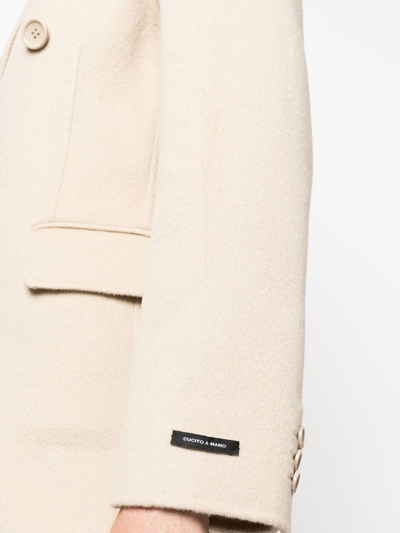 Shop Palto' Wool Blend Double-breasted Coat In Beige