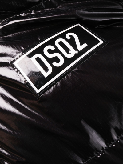 Shop Dsquared2 Shiny Down Jacket With Logo