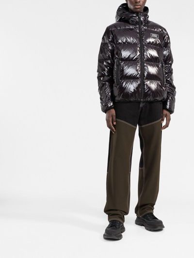Shop Dsquared2 Shiny Down Jacket With Logo