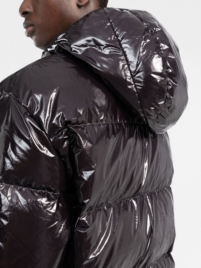 Shop Dsquared2 Shiny Down Jacket With Logo