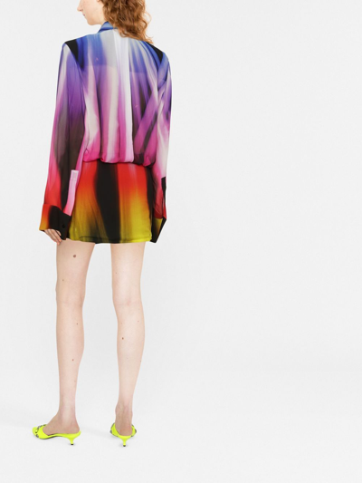 Shop Attico Margot Georgette Mini Dress In Multicolor