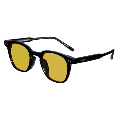 Shop Simplify Unisex Black Square Sunglasses Ssu126-c2 In Yellow