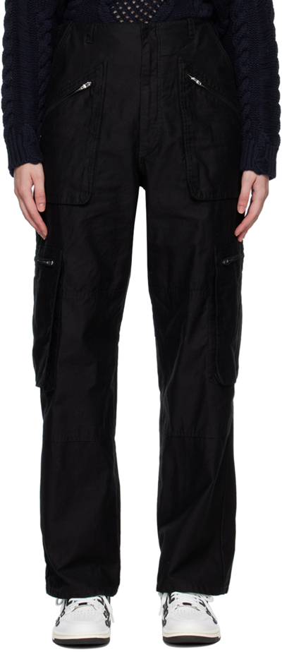Shop Amiri Black Cargo Pocket Trousers