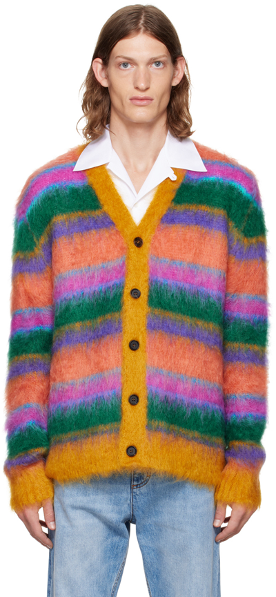 Shop Marni Multicolor Fuzzy Wuzzy Cardigan In Rgx99 Multicolor