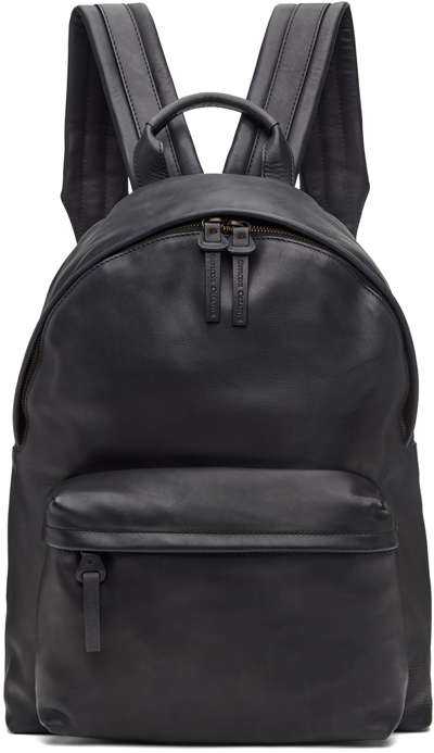 Shop Officine Creative Black Leather Backpack In Supernero