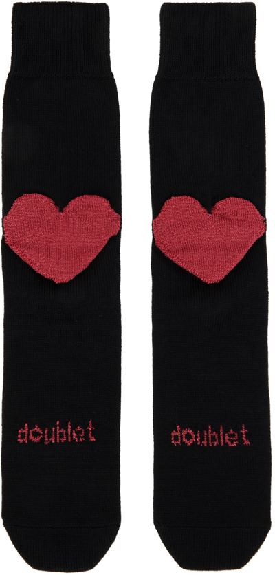 Shop Doublet Black Pop-up Heart Socks