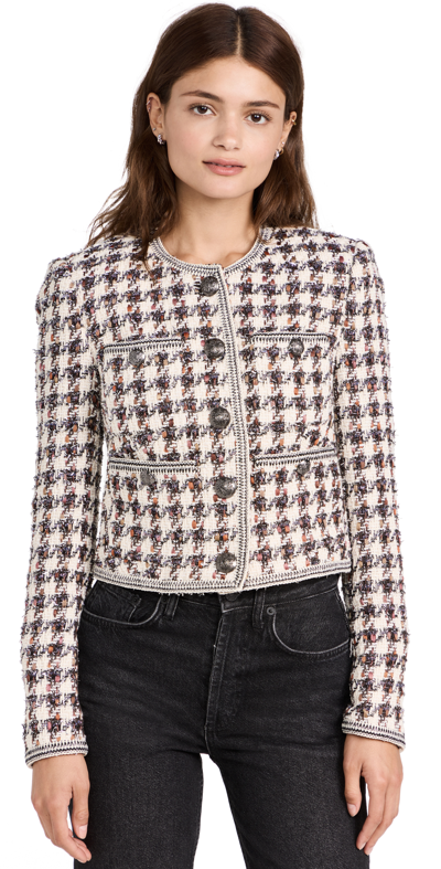 Shop Veronica Beard Cirtane Jacket In Ecru Multi