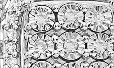 Effy Sterling Silver Diamond Halo Cushion Stud Earrings In White