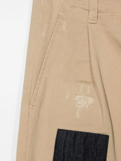 Shop Dsquared2 Patch-detail Chino Trousers In Neutrals