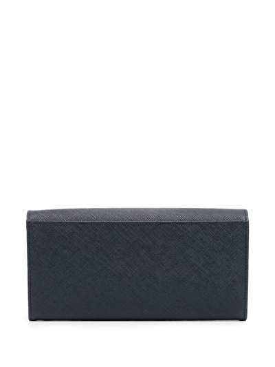 Shop Agnès B. Grained-leather Purse In Blue