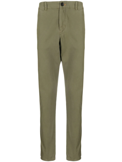Shop Ps By Paul Smith Mid-rise Slim-cut Trousers In Green