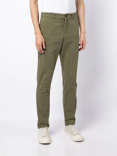 Shop Ps By Paul Smith Mid-rise Slim-cut Trousers In Green