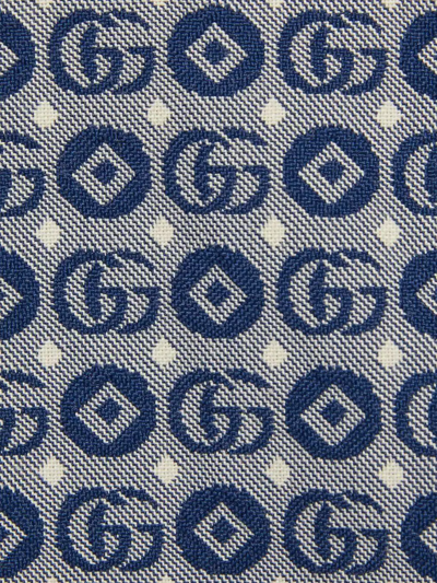 Shop Gucci Double G Jacquard Skirt In Blue