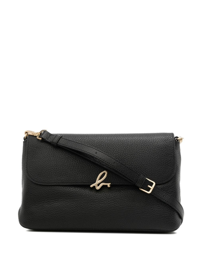 Shop Agnès B. Grained-leather Satchel In Black