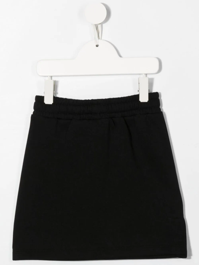 Shop Moschino Debossed-logo Detail Skirt In Black
