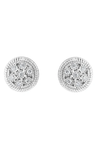 Effy Sterling Silver Round Diamond Stud Earrings In Metallic