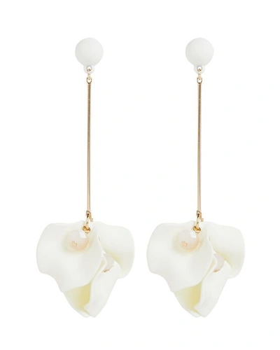 Shop Shashi Petunia Flower Drop Earrings In White
