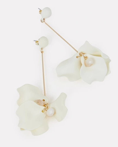 Shop Shashi Petunia Flower Drop Earrings In White