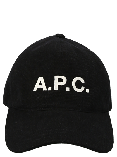 Shop Apc Logo Embroidery Cap In Black