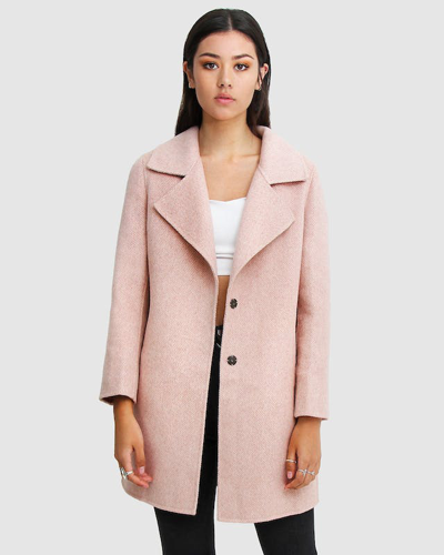 Shop Belle & Bloom Ex-boyfriend Wool Blend Oversized Jacket In Pink