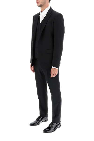 Shop Dolce & Gabbana Martini Fit 3-piece Tuxedo Suit In Black