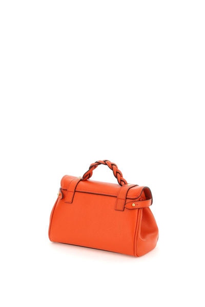 Shop Mulberry Grain Leather Mini Alexa Bag In Orange
