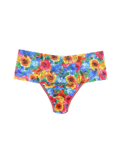 Shop Hanky Panky Plus Size Printed Retro Lace Thong Sale In Multicolor