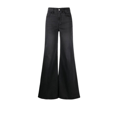 Shop Frame Black Le Palazzo High-rise Flared Jeans