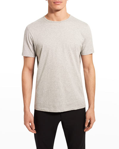 Shop Theory Men's Precise Luxe Cotton Short-sleeve Tee In Charcoal Heather