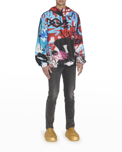 Shop Dolce & Gabbana Men's Graffiti-print Hooded Jacket