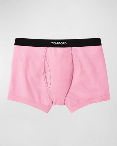 Shop Tom Ford Logo-trim Boxer Briefs In Light Pink