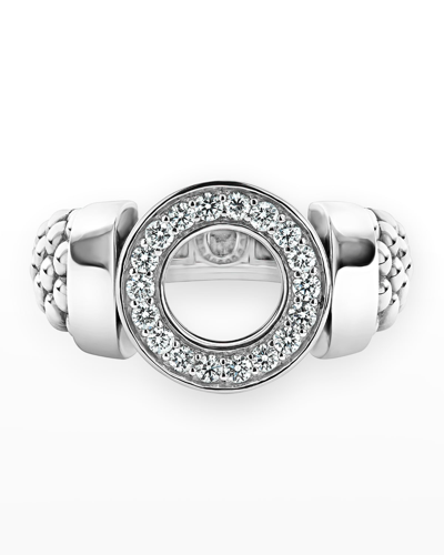 Shop Lagos Caviar Spark 13mm Diamond Circle Ring In Silver
