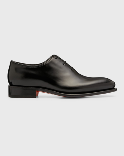 Shop Santoni Men's People Leather Dress Oxfords In Black