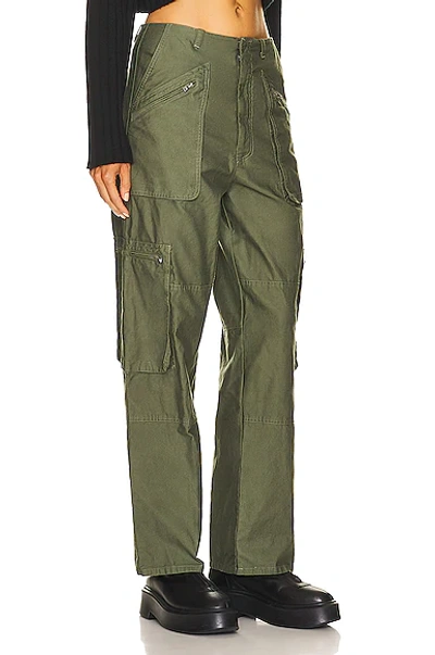 Shop Amiri Cargo Loose Straight Pant In Olive Green