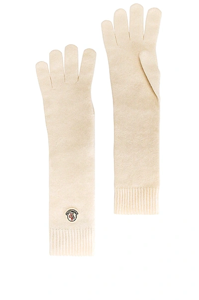 Shop Moncler Wool Gloves In White